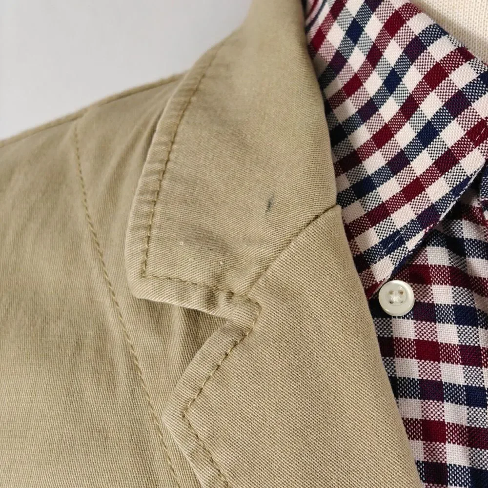 St John's Bay Men's Sport Coat Jacket Three Button‎ Khaki Cotton Spandex XL